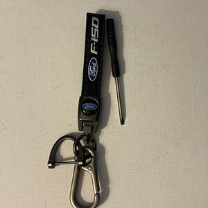 Ford F-150 key fob Keychain in black leather NWT
